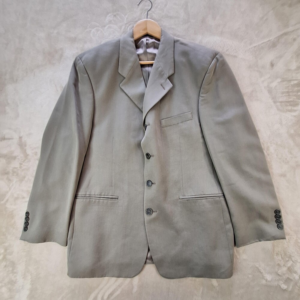 Joseph & Feiss Suit Jacket Mens 40 Beige Viscose Polyamide Ventless 4 Button